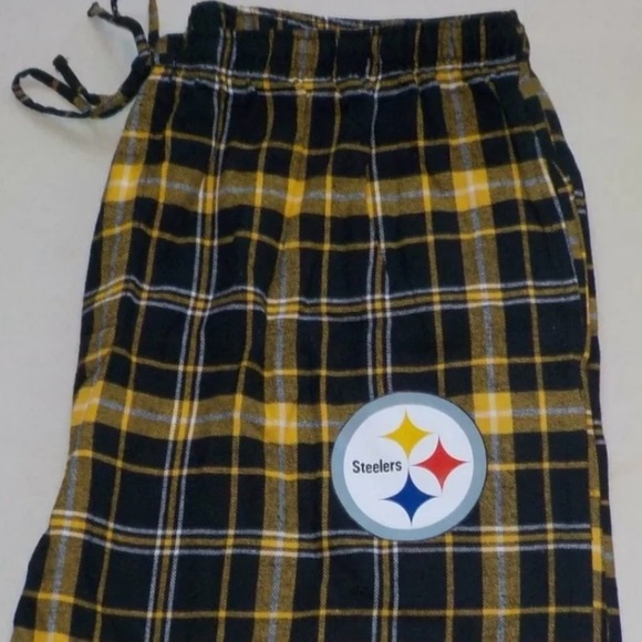 🖤💛PITTSBURGH STEELERS 🖤💛 MENS SLEEP LOUNGE PAJAMA PANT  100% COTTON FLANNEL - Picture 1 of 1